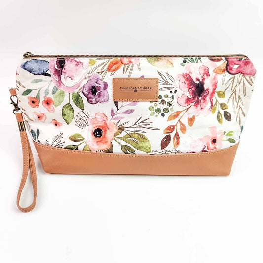 Spring Floral Trinity Bag – Medium Zippered Project Bag
