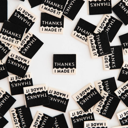 Thanks I Made It Organic Cotton - Sewing Woven Label Tags