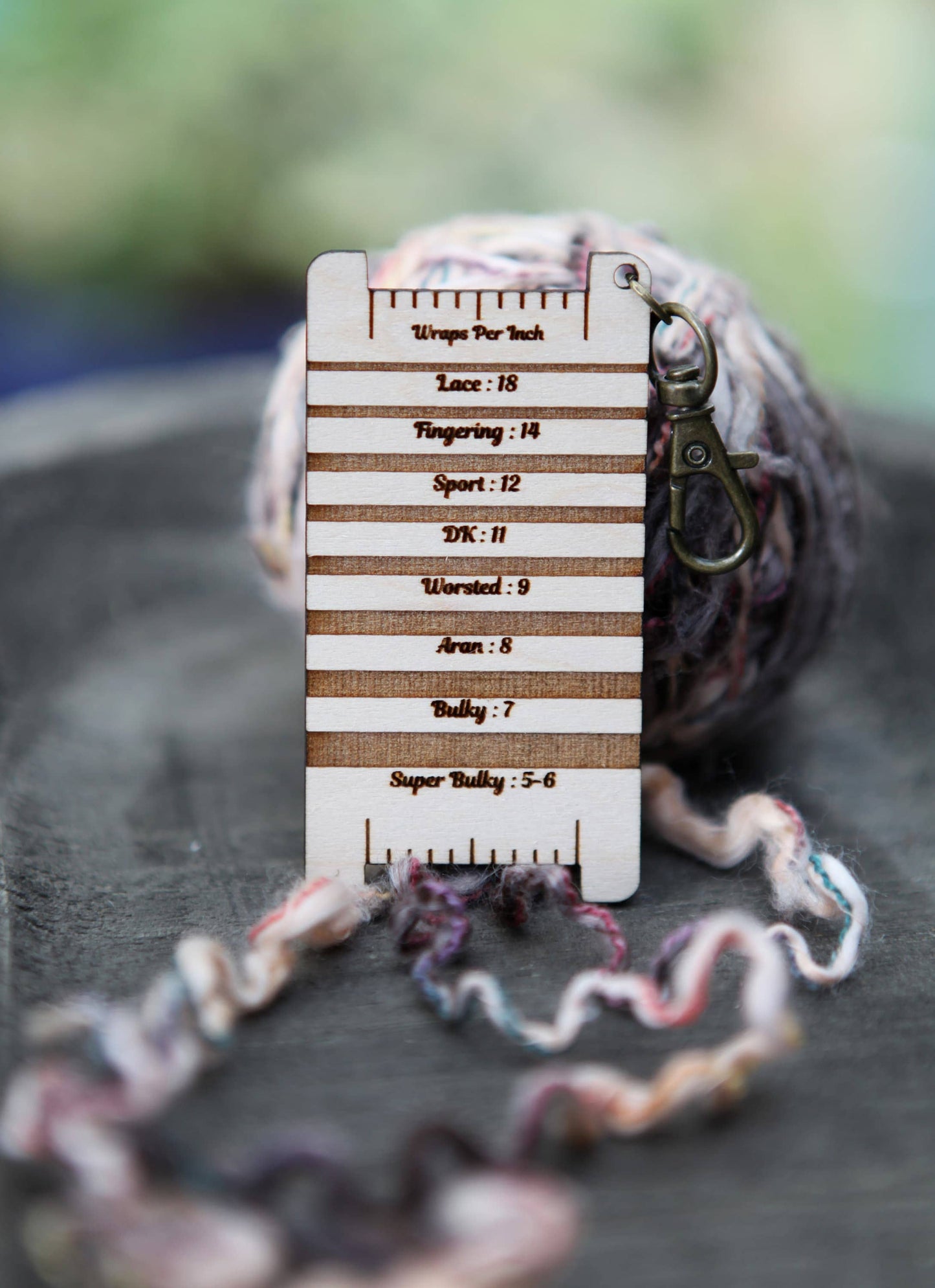 Alpaca Spinners Maple WPI Ruler for Yarn Gauge Control