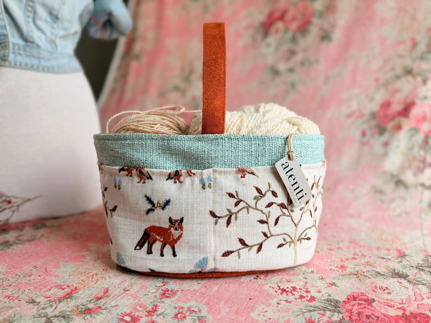 Foxy Caddy – Handmade USA Floral Yarn & Notions Organizer