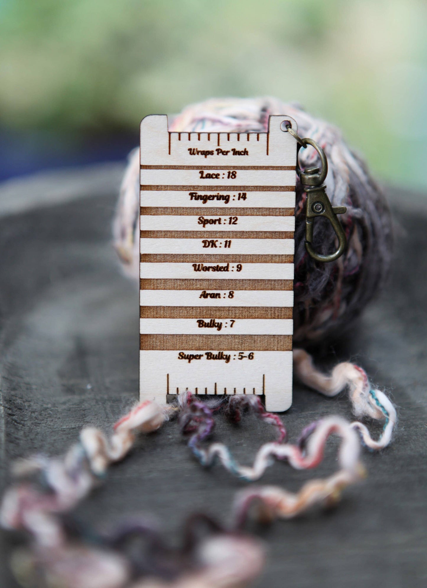 Alpaca Spinners Maple WPI Ruler for Yarn Gauge Control