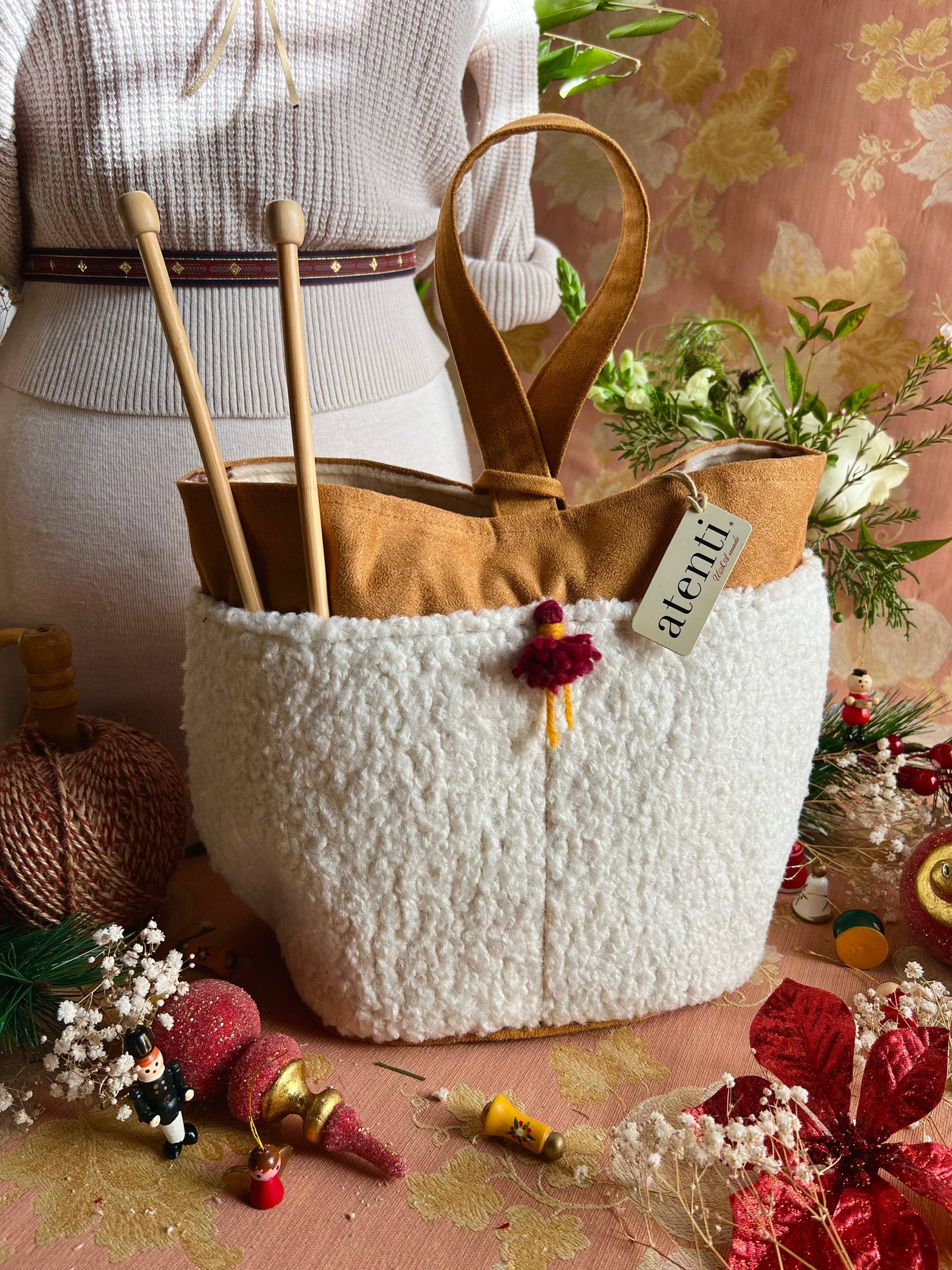 Knitting and Crochet Organizer Project Bag: Sherpa Tall Caddy