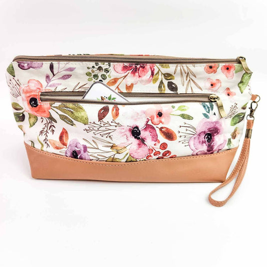 Spring Floral Trinity Bag – Medium Zippered Project Bag