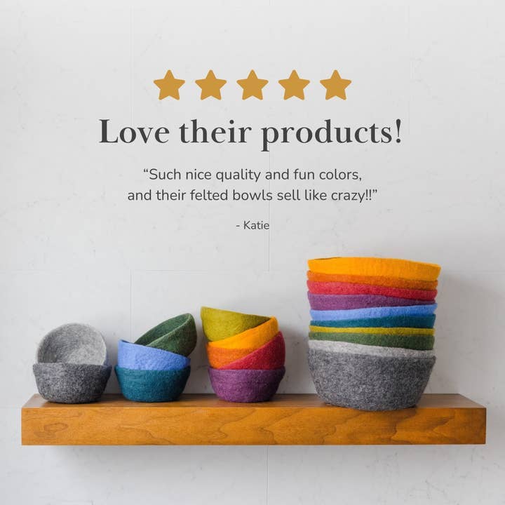 Felt Bowl Pastels-Small | Wool Felt Bowl | Catchall Bowls
