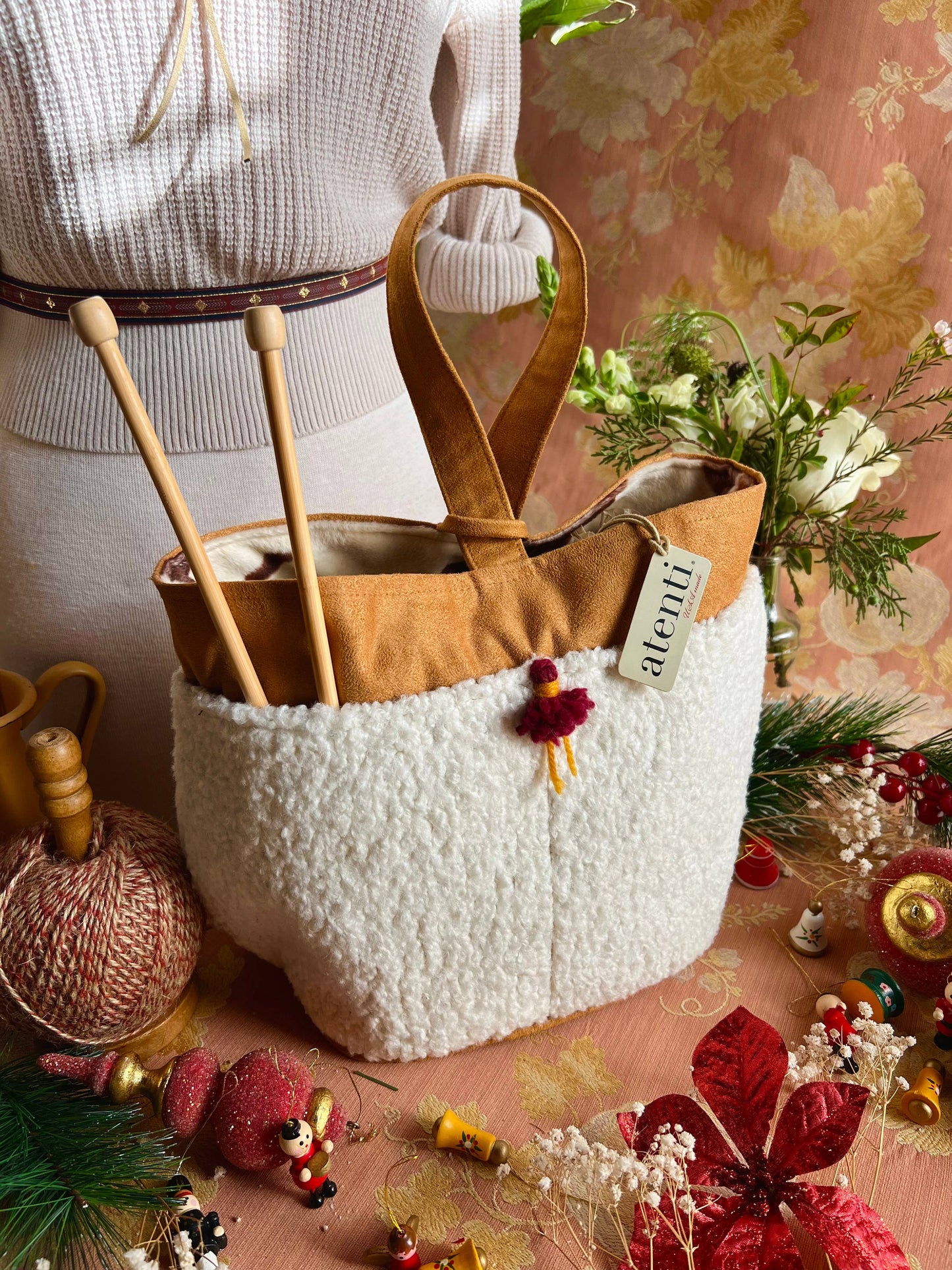 Knitting and Crochet Organizer Project Bag: Sherpa Tall Caddy