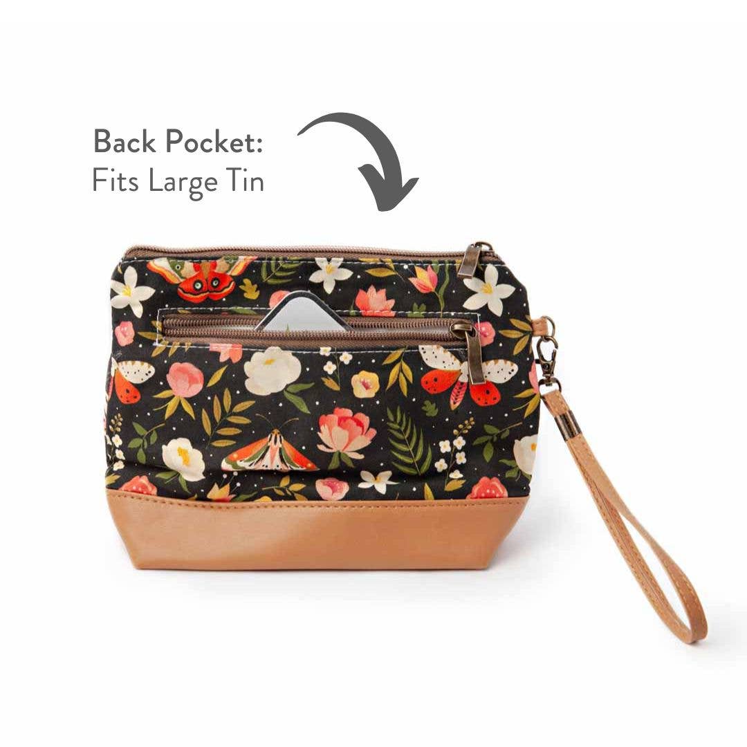 Mini Trini Bag – Small Zippered Sock Project Bag - Night Forest