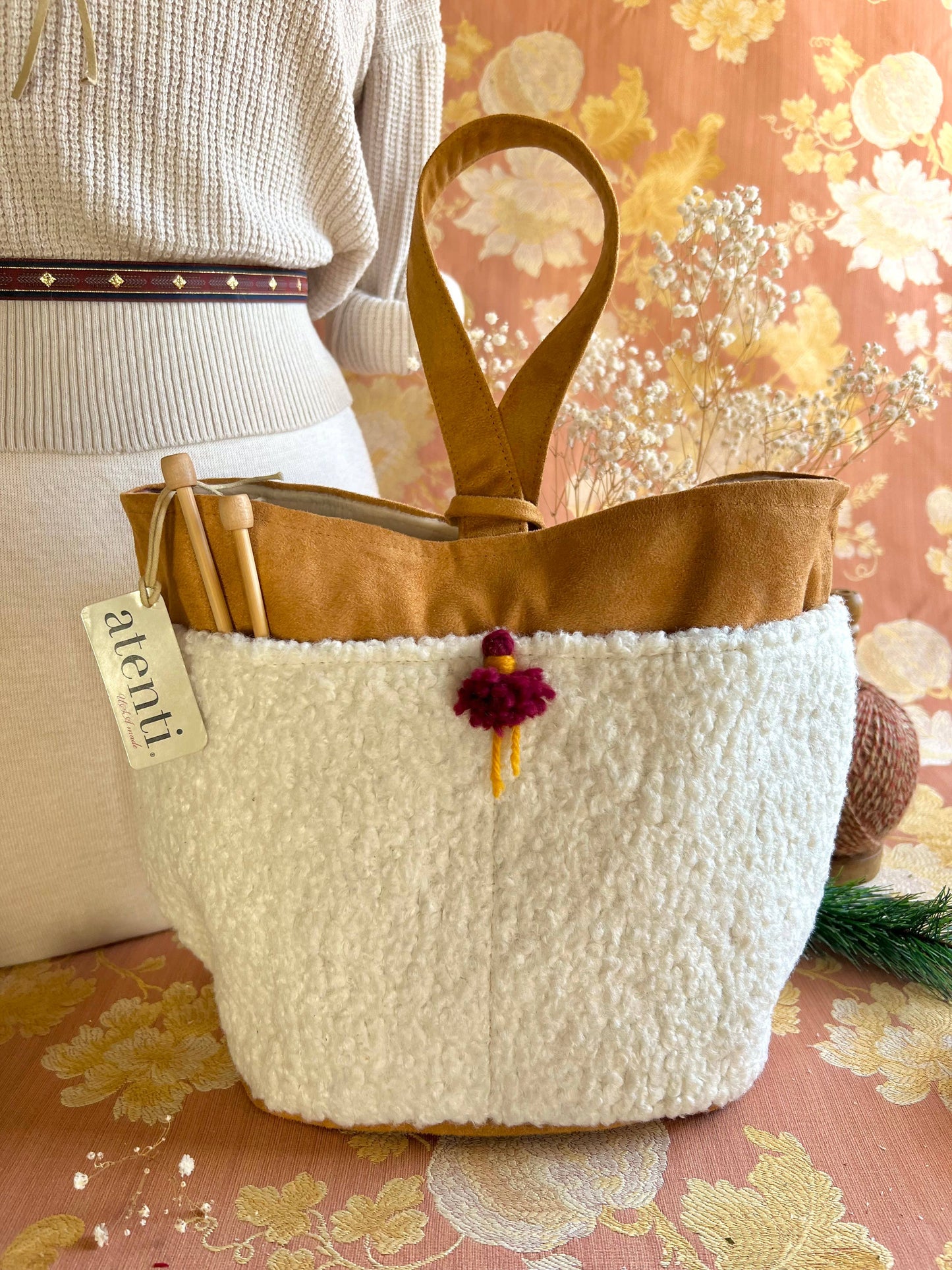 Knitting and Crochet Organizer Project Bag: Sherpa Tall Caddy