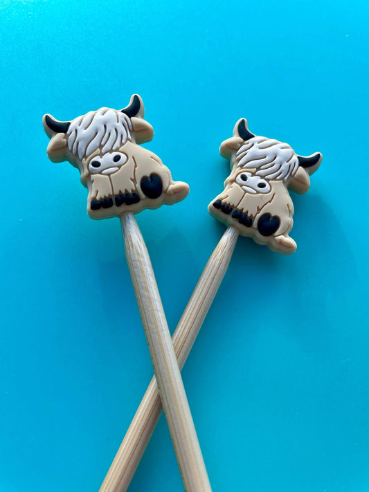 Knitting Needle Point Protectors Knitting Needl Highland Cow